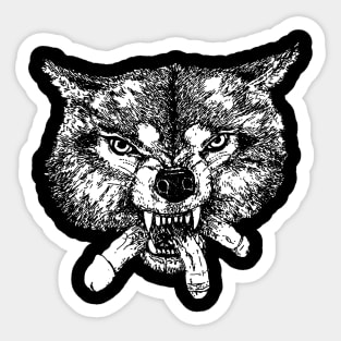 Hungry Like The Wolf (White Print) Sticker